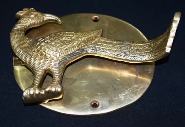 Golden Peacock Door Knocker Brass Victorian Style Unique Door Bell