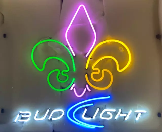 New Orleans Saints Fleur-de-is Beer 17"x17" Neon Light Sign Lamp Bar Wall Decor