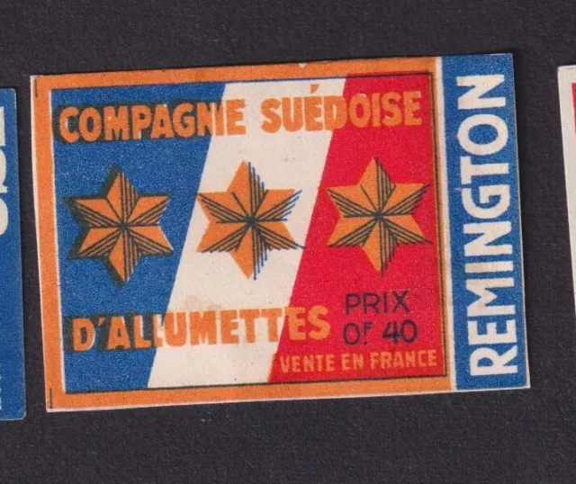 Ancienne  étiquette  allumettes France BN165562 Remington Années 30