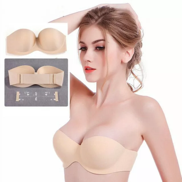 Women Push Up Silicone Backless Strapless Invisible Lace Bras for Bikini  Wedding