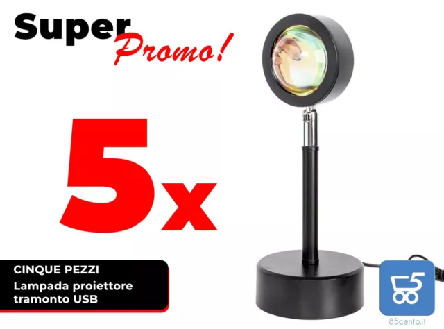 5 PZ Lampade Notte Luce LED Tramonto Illuminazione Foto Video Basso Consumo USB 2