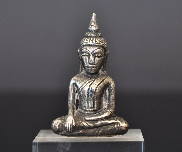 Miniature silver Buddha, Burma, Thailand, Laos, Cambodia, 19th c. or earlier