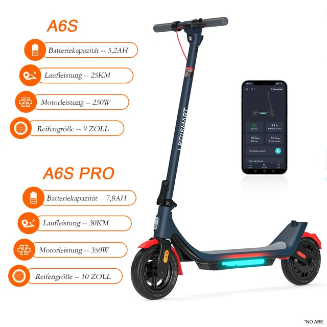 MEGAWHEELS ESCOOTER MIT APP Elektroroller Faltbar Erw Escooter Elektro