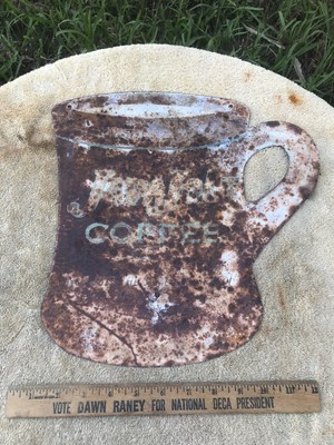 Vintage Early Mid 1900's Tin Coffee Sign