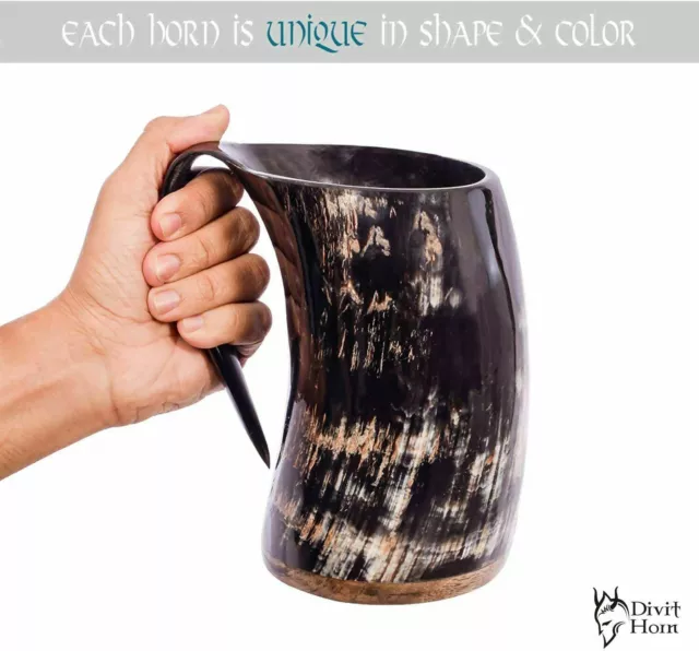 Beer Mug Genuine Viking Drinking Horn Authentic Medieval Tankard Birthday GIFTS