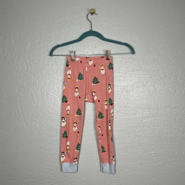 Hanna Andersson Girls Size 4/ 100 Pink Christmas Holiday Pajama Pants Bottoms