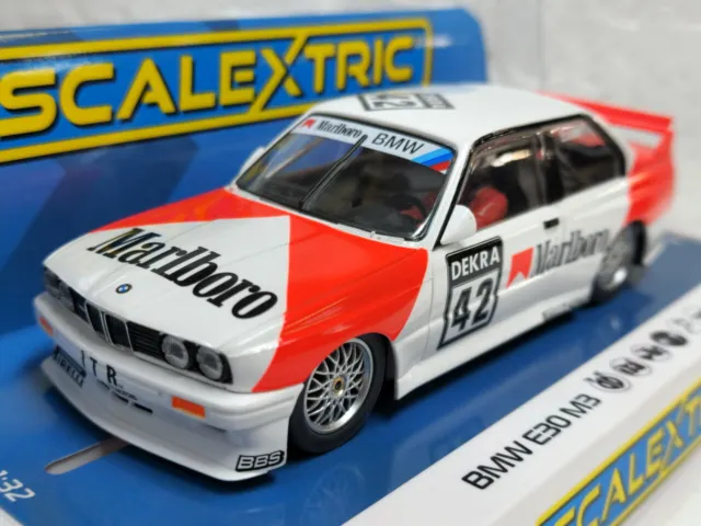 Scalextric C4168 BMW E30 M3 1991 DTM Marlboro slot Car 1/32 DRP Lights