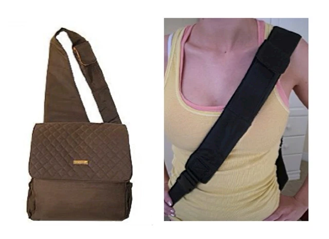 NEW Kecci Frizzi Sling Quilted Brown Diaper bag 3pc set Small Men or Women Mommy