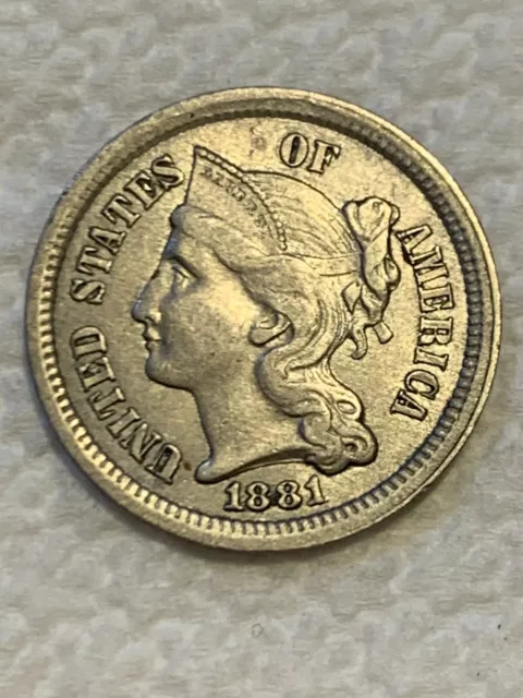 1881 Three Cent Nickel Gem Coin From The Joseph J Haney Private Collection