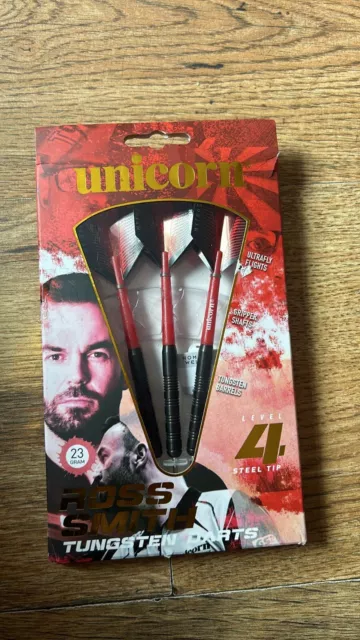 Ross Smith Tungsten Steel Tip Darts 23g Unicorn Level 4 New Other Free P&P