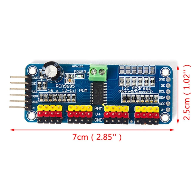 PCA9685 16 CHANNEL 12-Bit Motor Driver I2C Module Robot Servo Driver ...