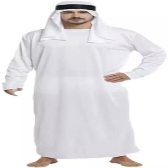 YUDATPG Men Muslim Robes Middle East Dubai Kaftan Islamic Thobe Eid One Size