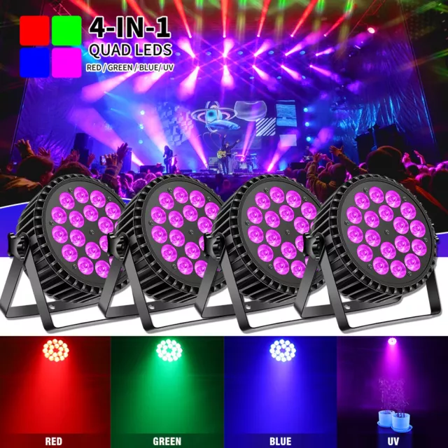 200W LED Par faros 18 LED focos RGB+UV DMX estroboscópico luz de escenario DJ Party