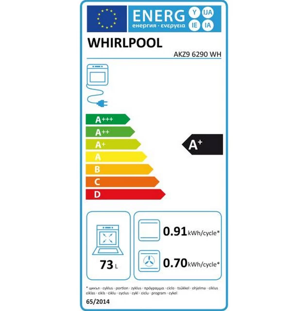 Whirlpool Four intégrable multifonction 73l 60cm a+ pyrolyse blanc 2