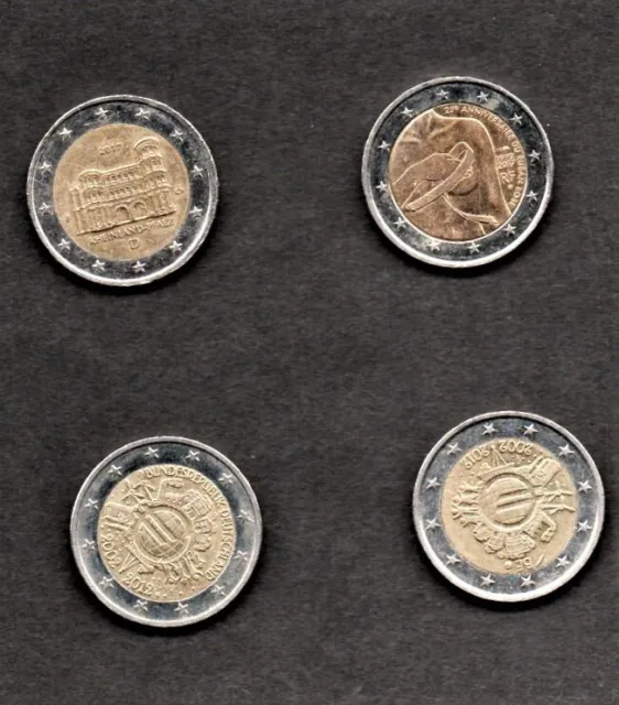 Lot de 4 pièces de 2 euros commemoratives