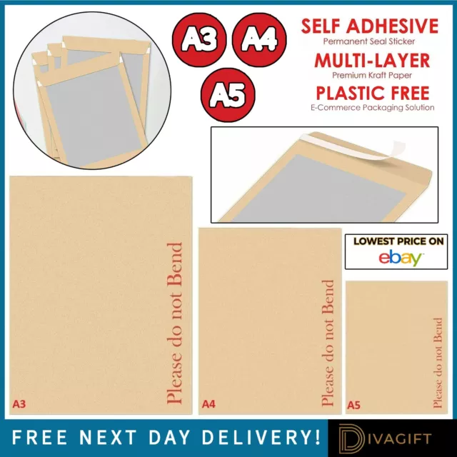 Cardboard Envelopes Royal Mail Large Letter Postal Please Do Not Bend A3 A4 A5