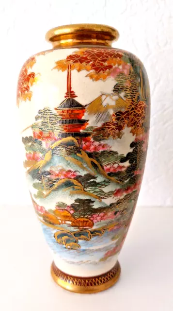 Satsuma Vase - japanische Porzellan/Keramik Vase, birnenförmig, Handarbeit