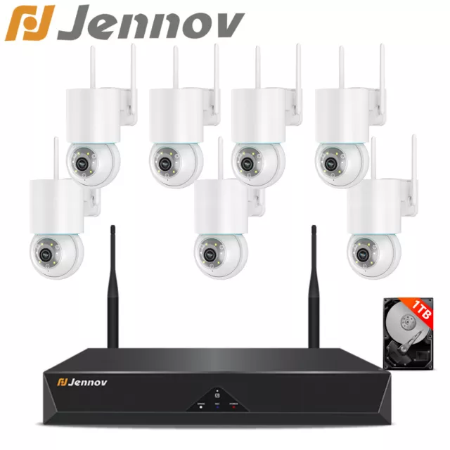 Jennov Wireless Security Camera System 5MP WiFi Home Outdoor IP Lot Cams 1TB NVR