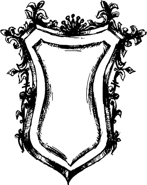 Tim Holtz Mounted Red Rubber Stamp 4X5.25-Sketch Crest