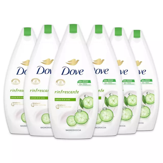 Dove, Erfrischendes Duschbad Mit Dermo-Natürlicher Feuchtigkeitscreme, Gurke Und