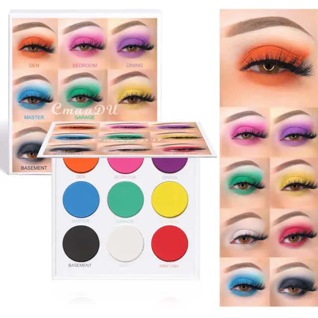 9Color Matte Eyeshadow Palette,Line Make-up Metallic Glitter Makeup Pack