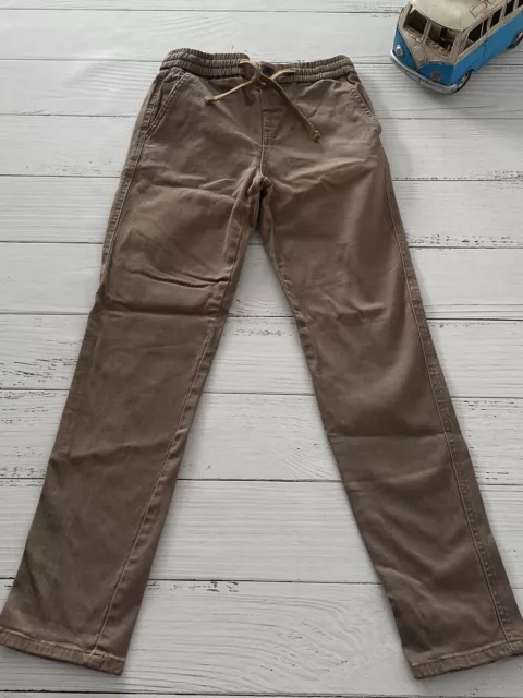 Rrp$40 Bauhaus Boys Size 12 Camel Brown Cargo Elastic Waist Jeans Pants