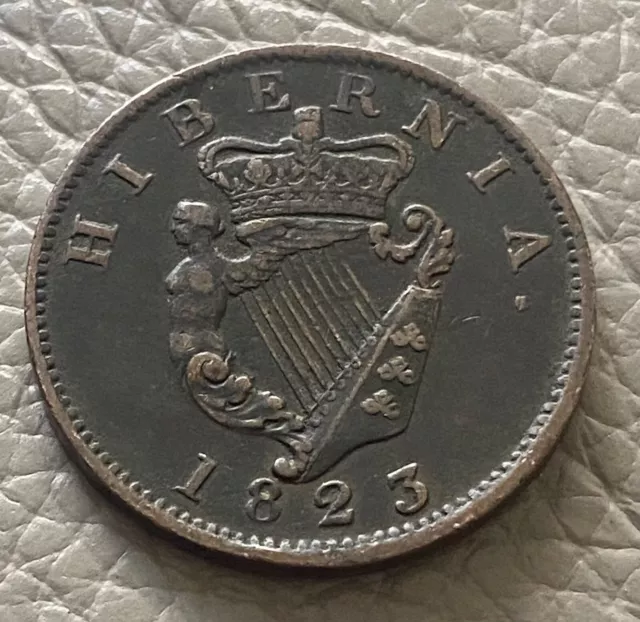 1823 Ireland George Iv Half Penny Coin (Vf/Ef Condition) - Ref 325