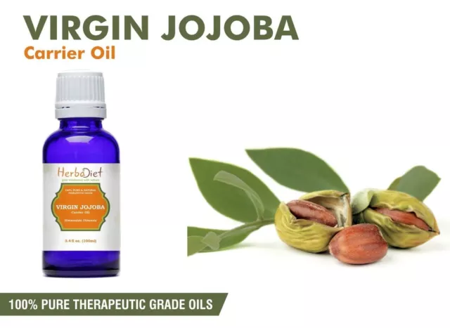 Virgin Jojoba Oil 100% Pure UNREFINED Golden Cold Pressed Natural Carrier Oils