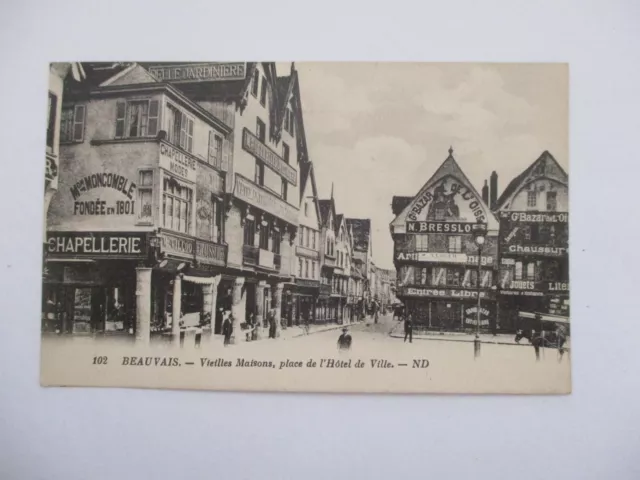 Cpa Oise 60 Beauvais Old Houses Place De L'hotel De Ville