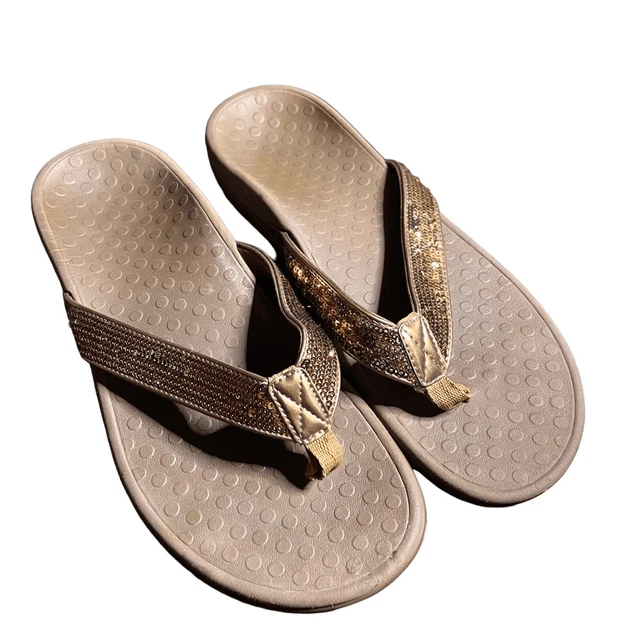 Vionic Sequined Flip Flop Sandals Women’s 9