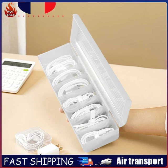Plastic Power Cord Organizer with Cover Wire Manager Box Dustproof for Household
