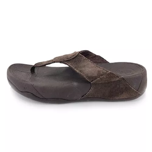 FitFlop Oasis Thong Slide Sandals Womens Size 6 EUR 37 Chocolate Brown Suede