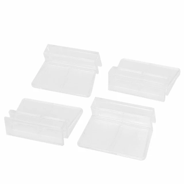 Aquarium Fish Tank Clear Plastic 6mm Clips Glass Cover Support Holder 4 Pcs