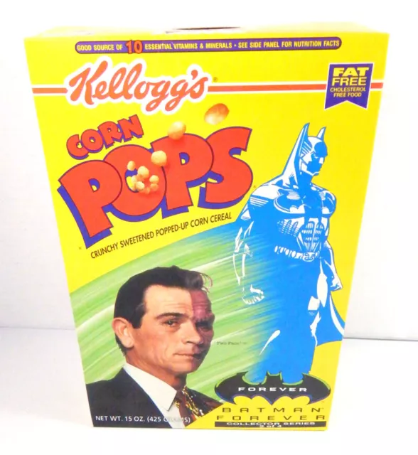 1995 Kellogg's Corn Pops Batman Forever Tommy Lee Jones Empty Cereal Box