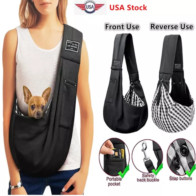 Pet Dog Cat Sling Bag Carrier Saddle Shoulder Travel Outdoor Backpack Tote