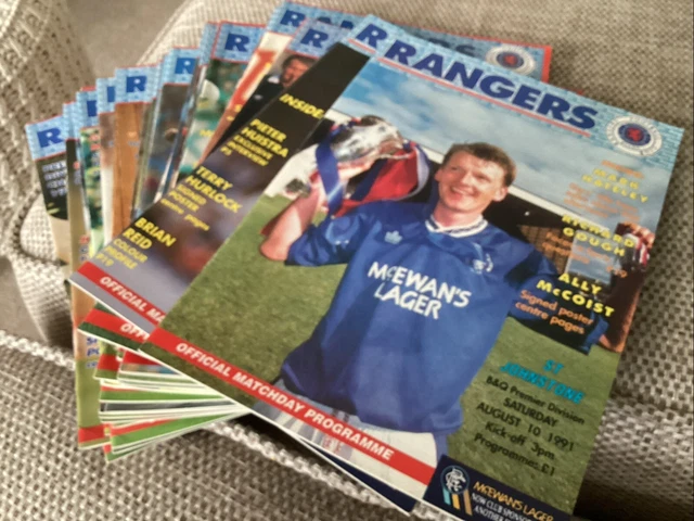 RANGERS HOME PROGRAMMES x 24 (season 1991/2) £9.99 - PicClick UK