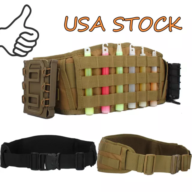 Tactical Molle Training Waist Belt Airsoft Hunting Combat Military Belts