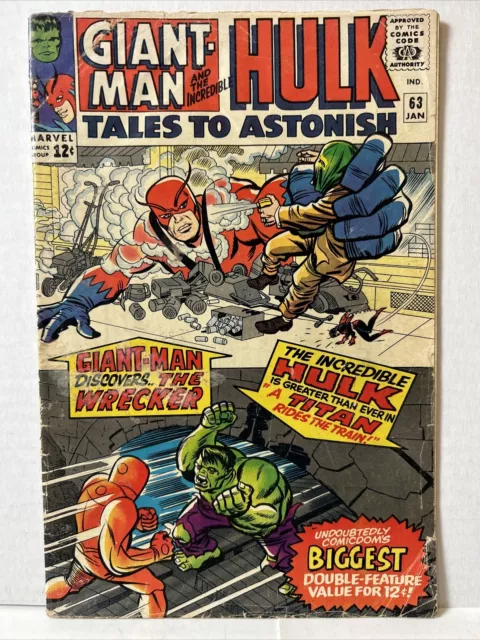 Tales to Astonish #63 Giant Man & The Incredible Hulk, The Leader Origin *VG-*