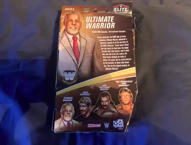 WWE Mattel Elite Legends Series 8 Ultimate Warrior Final Raw HOF EMPTY BOX ONLY