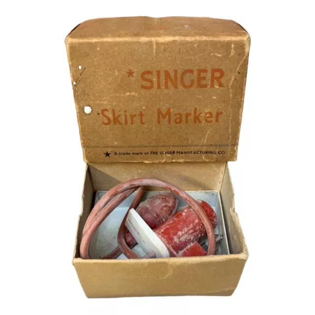 Vintage Singer Chalk Skirt Marker And Wooden Rule Measure