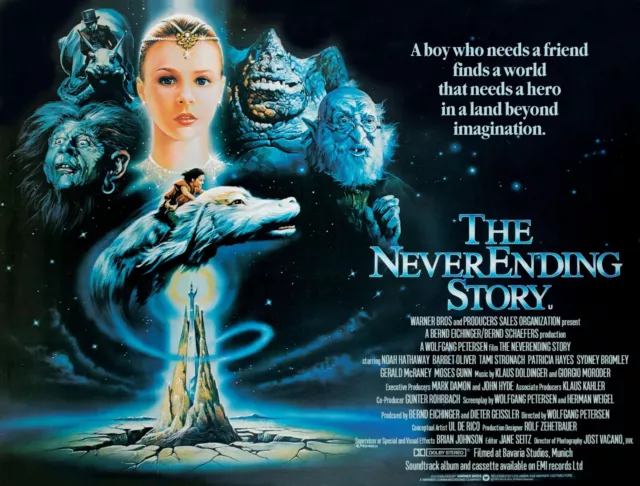 The Neverending Story 1984 UK quad poster print 30x40" Noah Hathaway FREE P&P