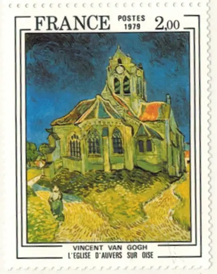 1979-Timbre france neuf**/Van Gogh-Art-Tableau-Eglise-Stamp-Yv.2054