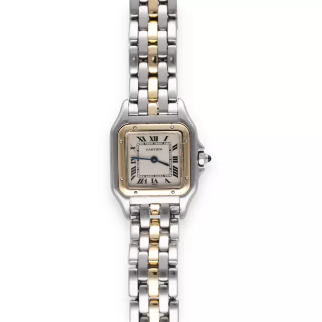 Montre Cartier dame "Panthère" Or 18k et acier quartz de 1988 . Papiers d'origin