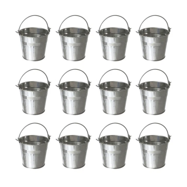 12 Pcs Pots De Fleurs Petits Seaux En Métal Appliques Mini Bouilloire Stockage