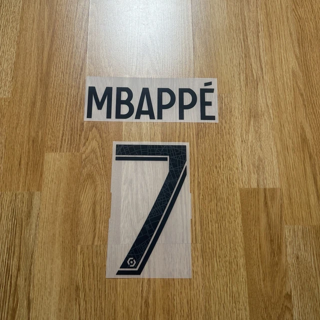 Flocage officiel PSG Ligue 1 away 2022/23 N°7 Mbappé (Noir