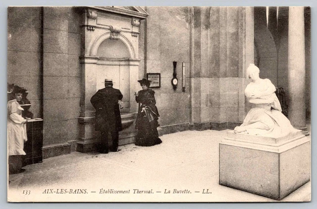 Postcard AIX LES BAINS Etablissement Thermal Drinking Fountain La Buvette France