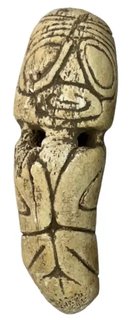 Pre Columbian TAINO BONE Pendant Amulet VOMIT STICK Zemi / Cemi Anthropomorphic