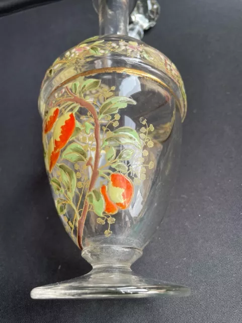 Ancienne carafe emaillee LEGRAS décor floral art nouveau 10