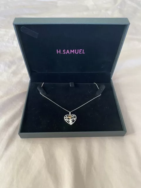 H.Samuel fine silver rope chain pendant necklace... - Depop
