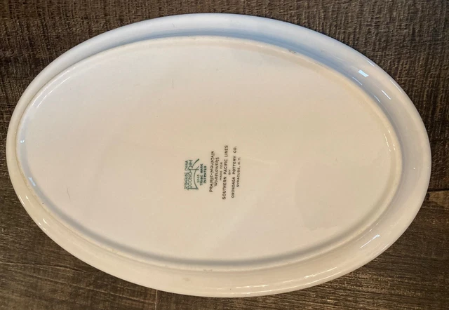 Southern Pacific RR PRAIRIE MOUNTAIN WILDFLOWERS Divided OVAL PLATTER 12" Marked 2